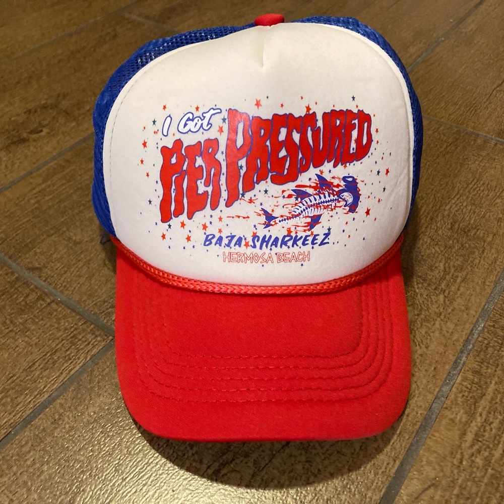 Red and Blue Baja Sharkeez Trucker Hat